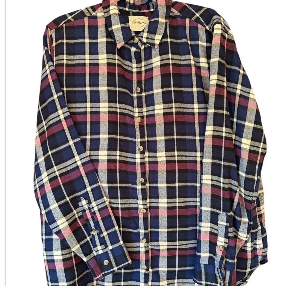 Jach’s Girlfriend NY Plaid Button-Up Shirt With Pockets NWOT